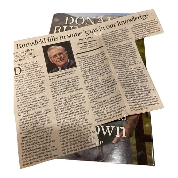 Known and Unknown A Memoir Hardcover Book by Donald Rumsfeld First Edition - Picture 4 of 4